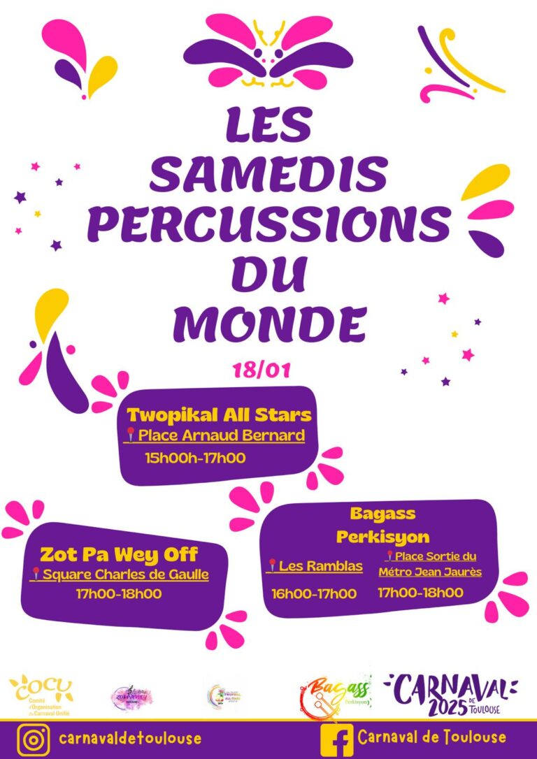 Samedi « Percussions du Monde » #2 – Samedi 18 janvier