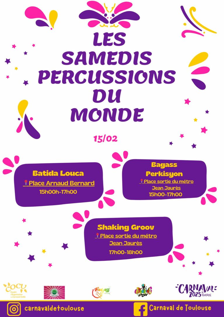 Samedi « Percussions du Monde » #5 – Samedi 15 février