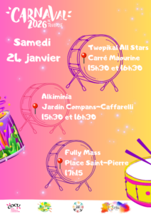 Affiche Samedis Percussions du Monde - Groupes 24 Janvier