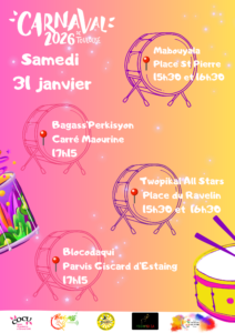 Affiche Samedis Percussions du Monde - Groupes 31 Janvier