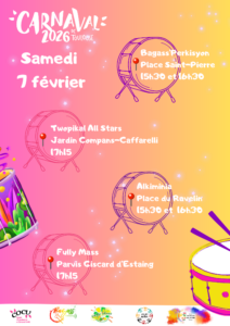 Affiche Samedis Percussions du Monde - Groupes 7 Février